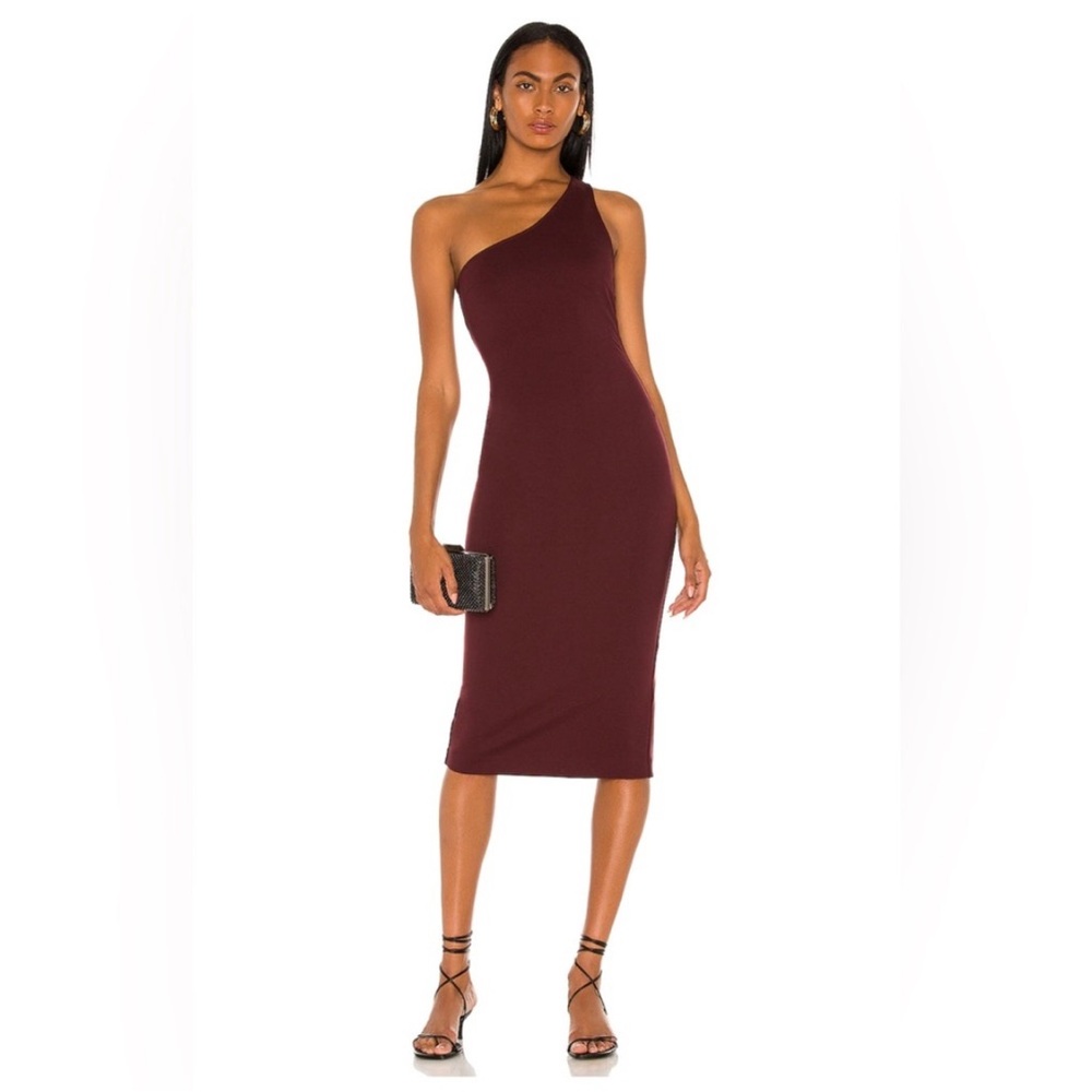 LPA One-Shoulder Wine Dress